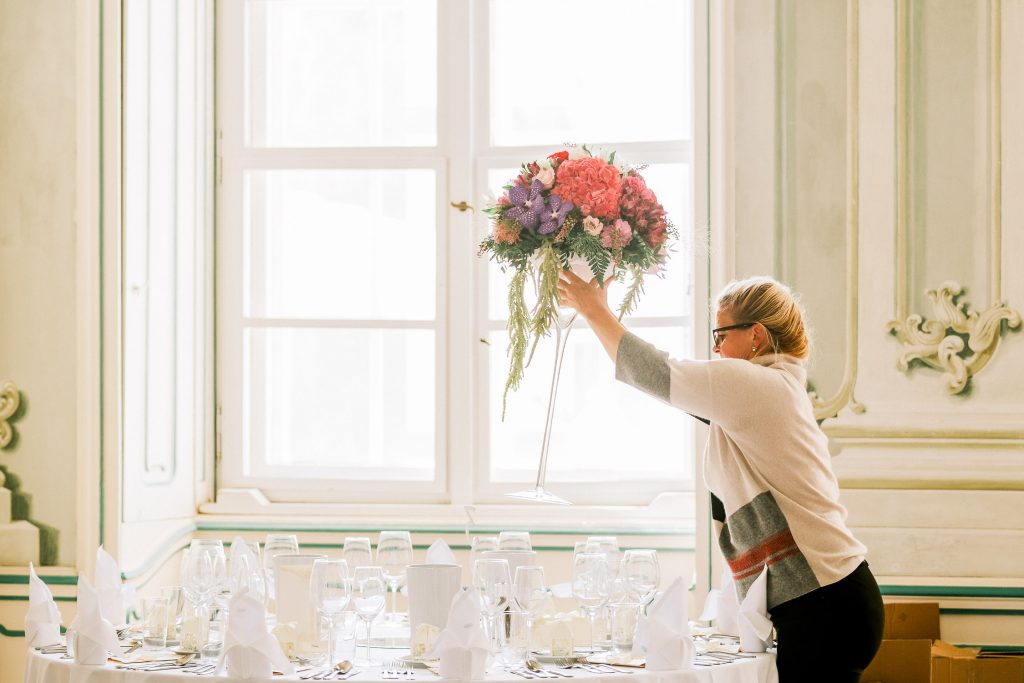 Svadobná výzdoba na zámku Schloss Halbturn